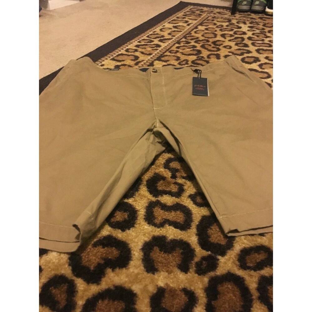 PD&C Men's Khaki Casual Shorts Stretch Zip & Button Pockets Size 44